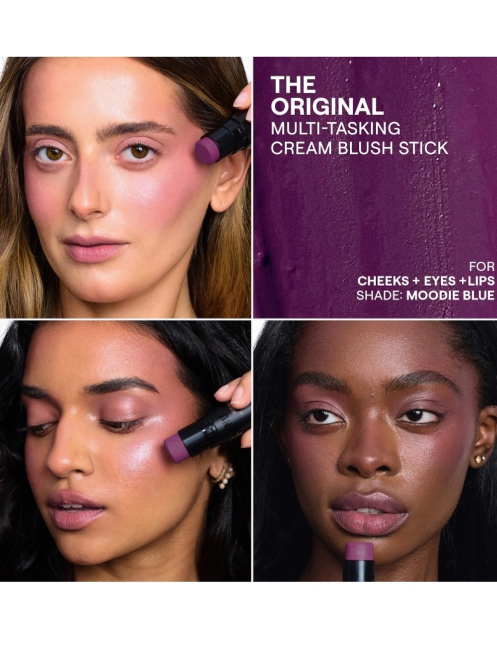 NUDESTIX Nudies Multi-Task Cream Blush Stick — Moodie Blue Pink-Purple